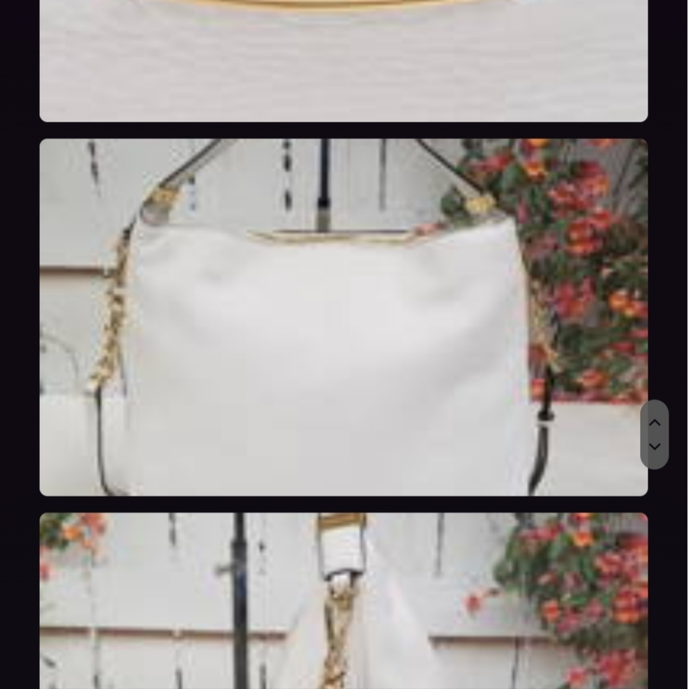 Authentic w/coa Michael Kors white leather Bedford satchel purse bag - Picture 11 of 12